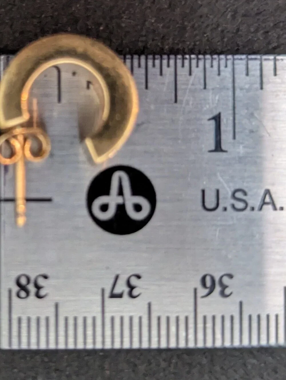Signature Gold-Tone And Crystal Huggie Hoop Stud Earrings - Picture 4 of 4